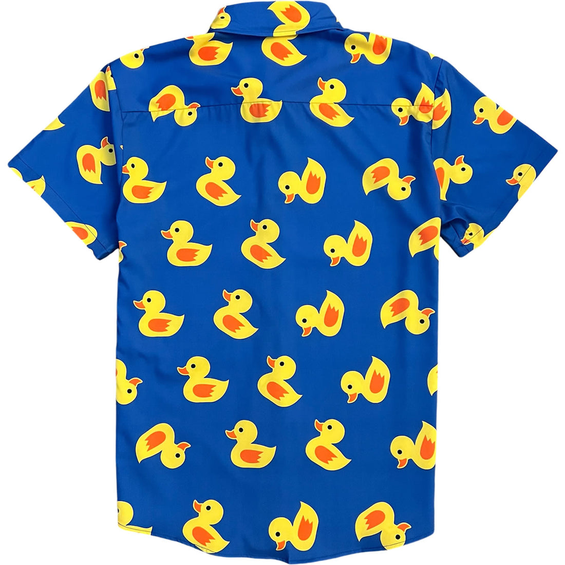 Yellow Rubber Duck Men’s Short Sleeve Button Down Shirt Back