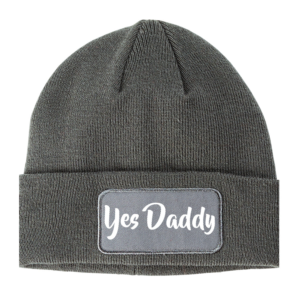 Yes Daddy Winter Knit Adult Beanie Hat Grey