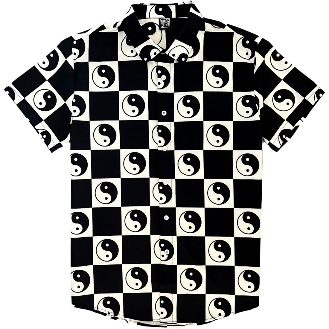 Yin Yang Symbol Men’s Short Sleeve Button Down Shirt