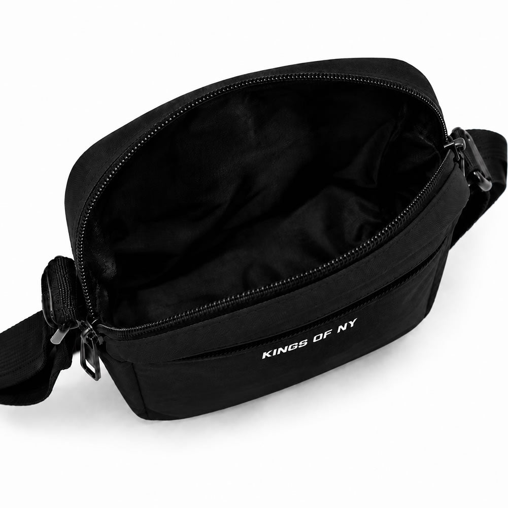 Inside of Men's Core Black Crossbody Bag by KINGS OF NY