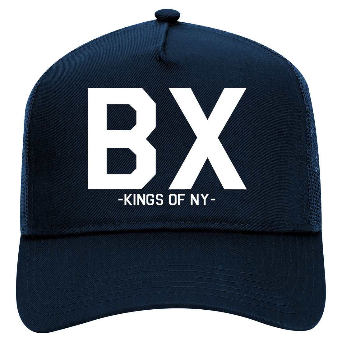 bx Mens Mesh Trucker Hat Navy Blue