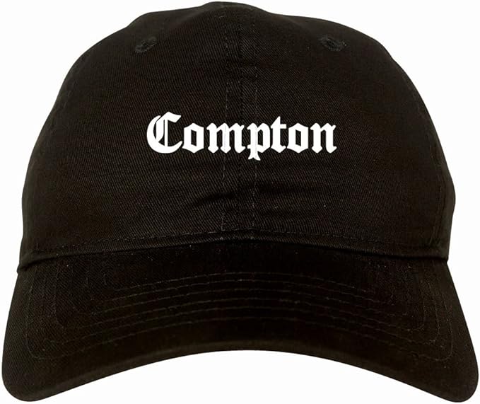 Compton Old English Mens Dad Hat Black