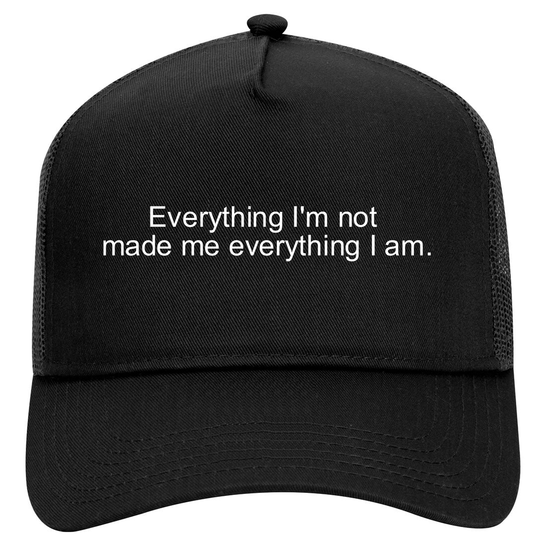 everything im not Mens Mesh Trucker Hat Black