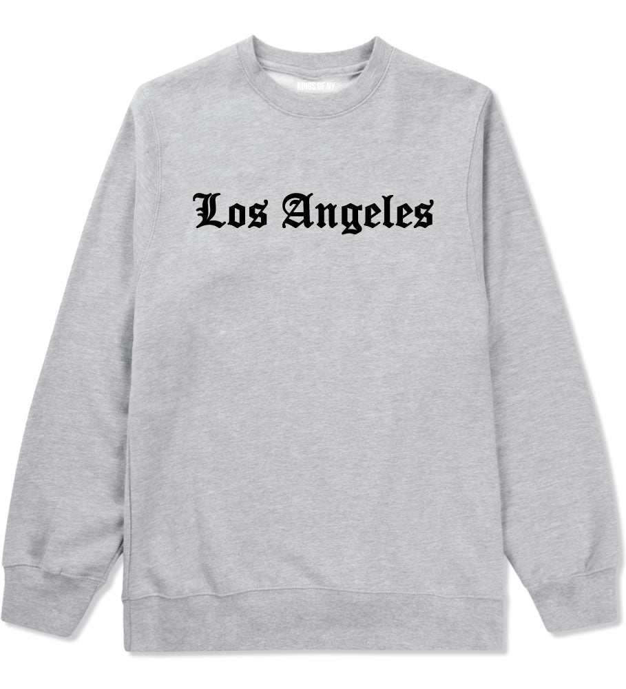 Los Angeles La Old English Mens Crewneck Sweatshirt Grey