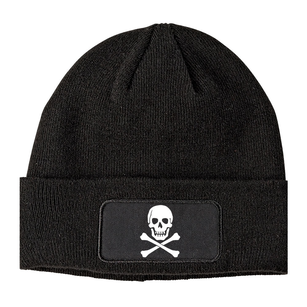 Black Skull And Crossbones Beanie Hat