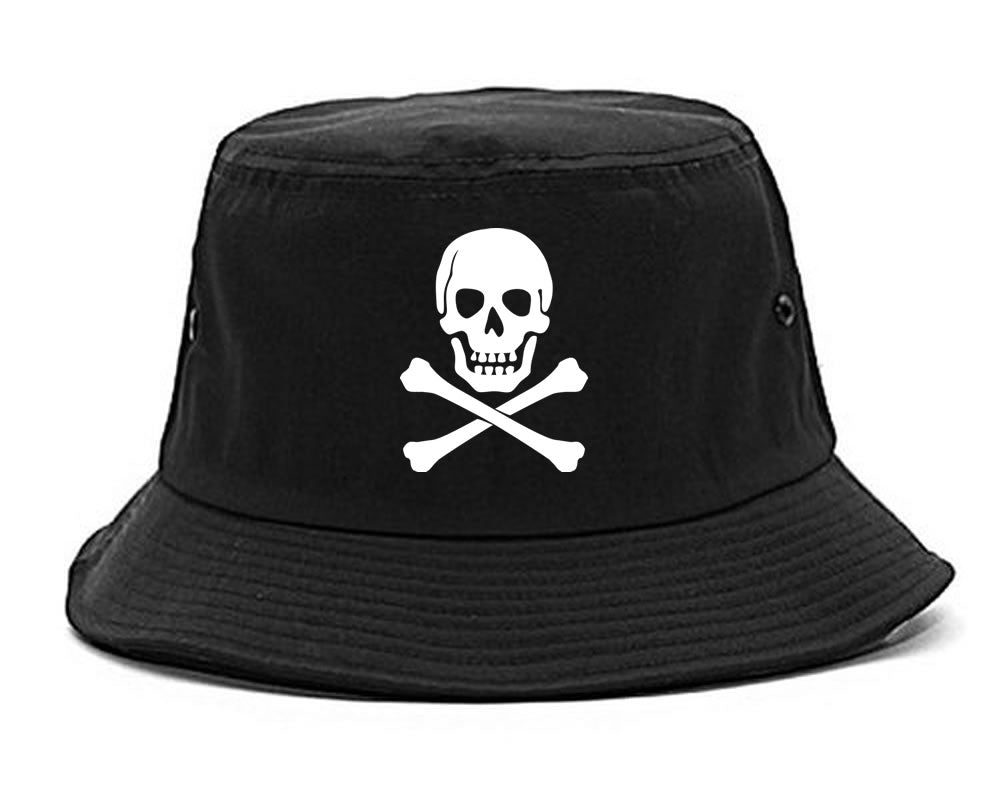 Black Skull And Crossbones Bucket Hat