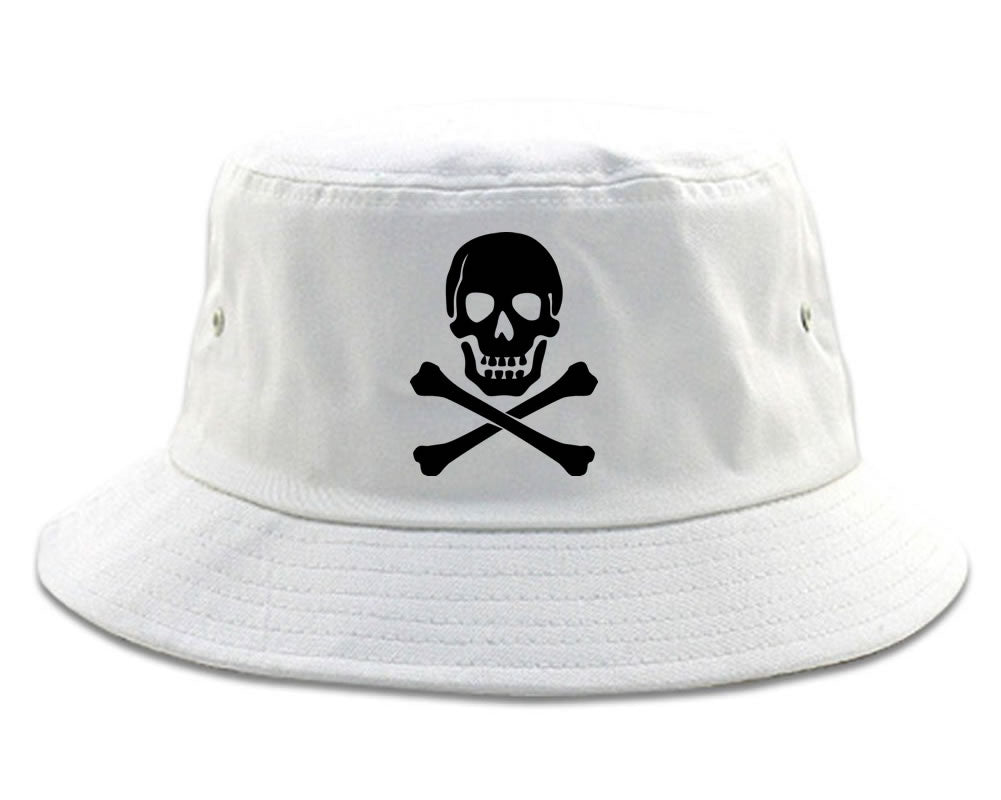 White Skull And Crossbones Bucket Hat