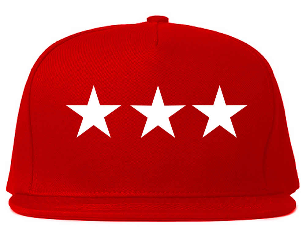 Three Stars Lieutenant General 3 Mens Snapback Hat Red