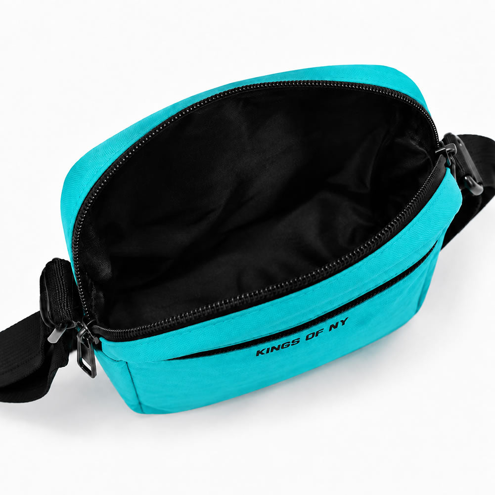 Inside of Men's Core Turquoise Crossbody Bag by KINGS OF NY