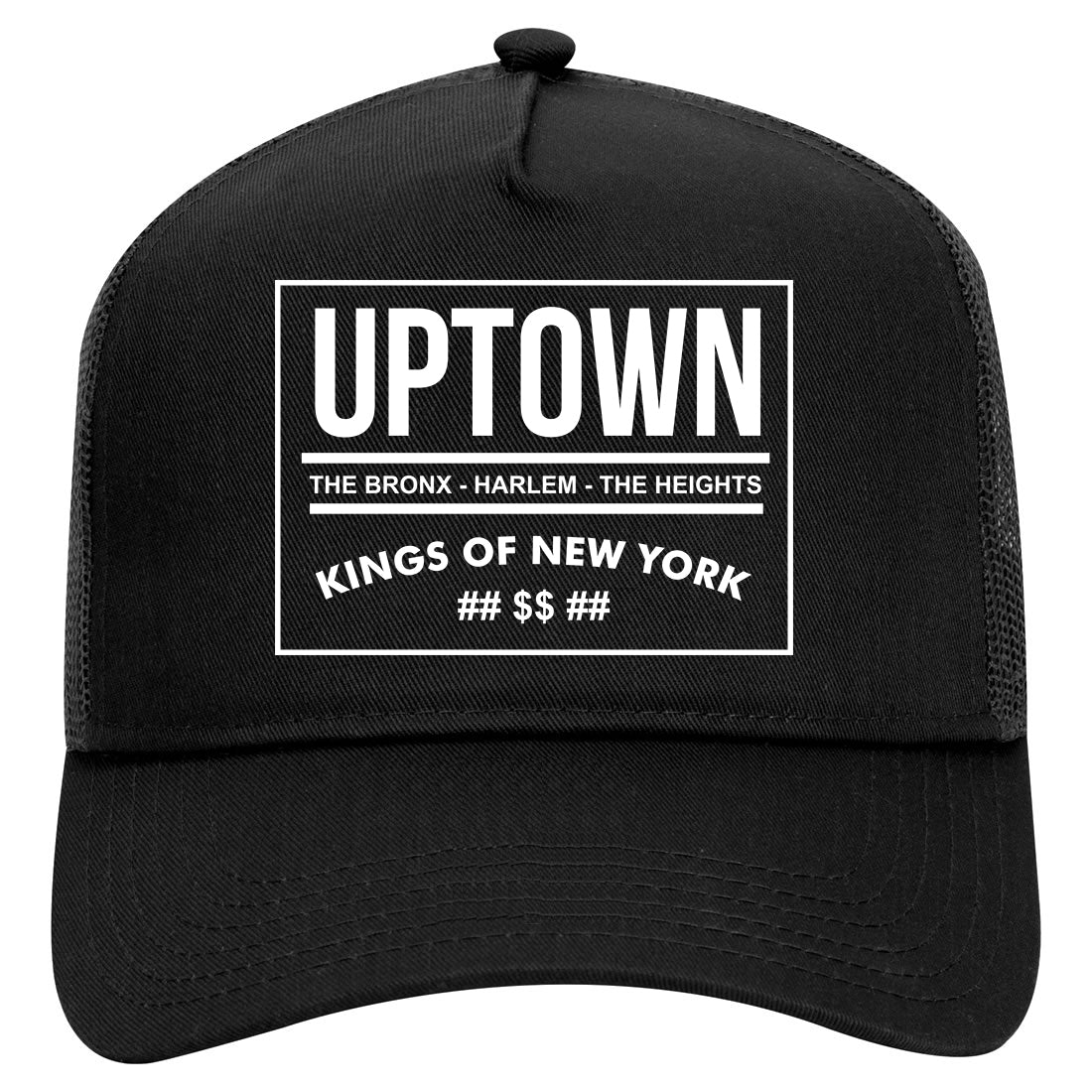 uptownwhite Mens Mesh Trucker Hat Black