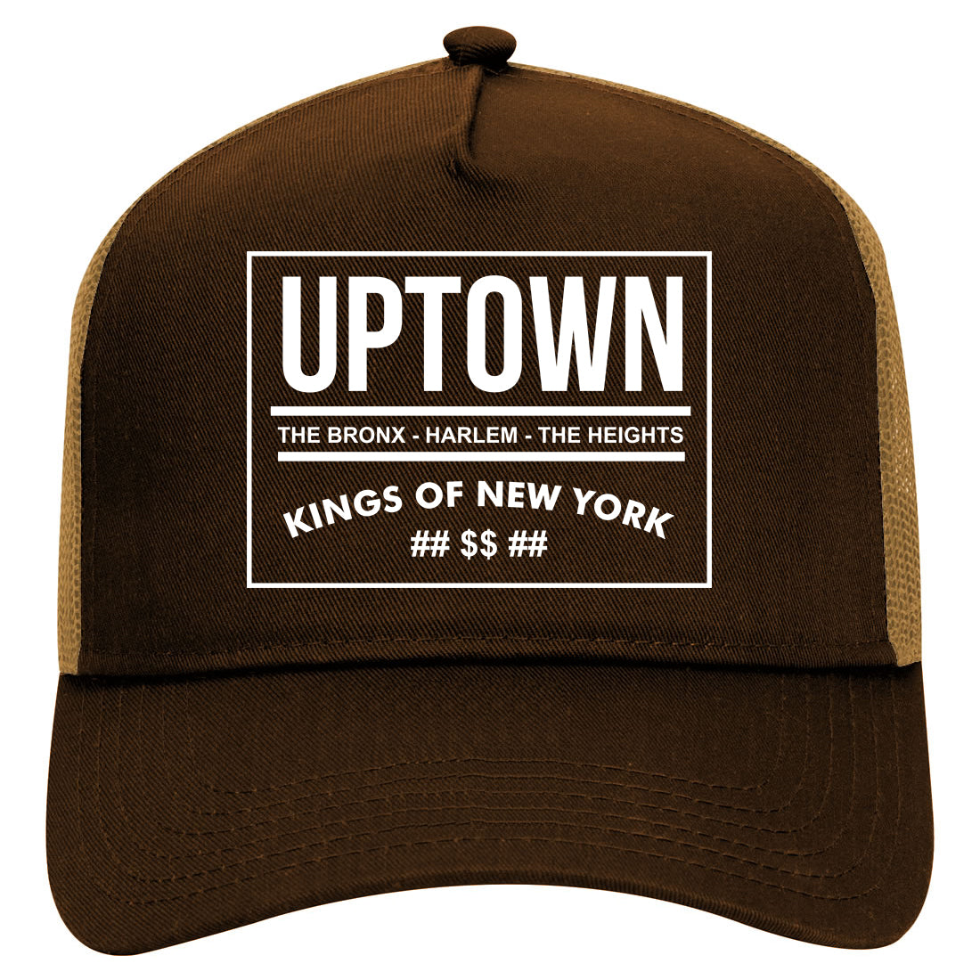 uptownwhite Mens Mesh Trucker Hat Brown
