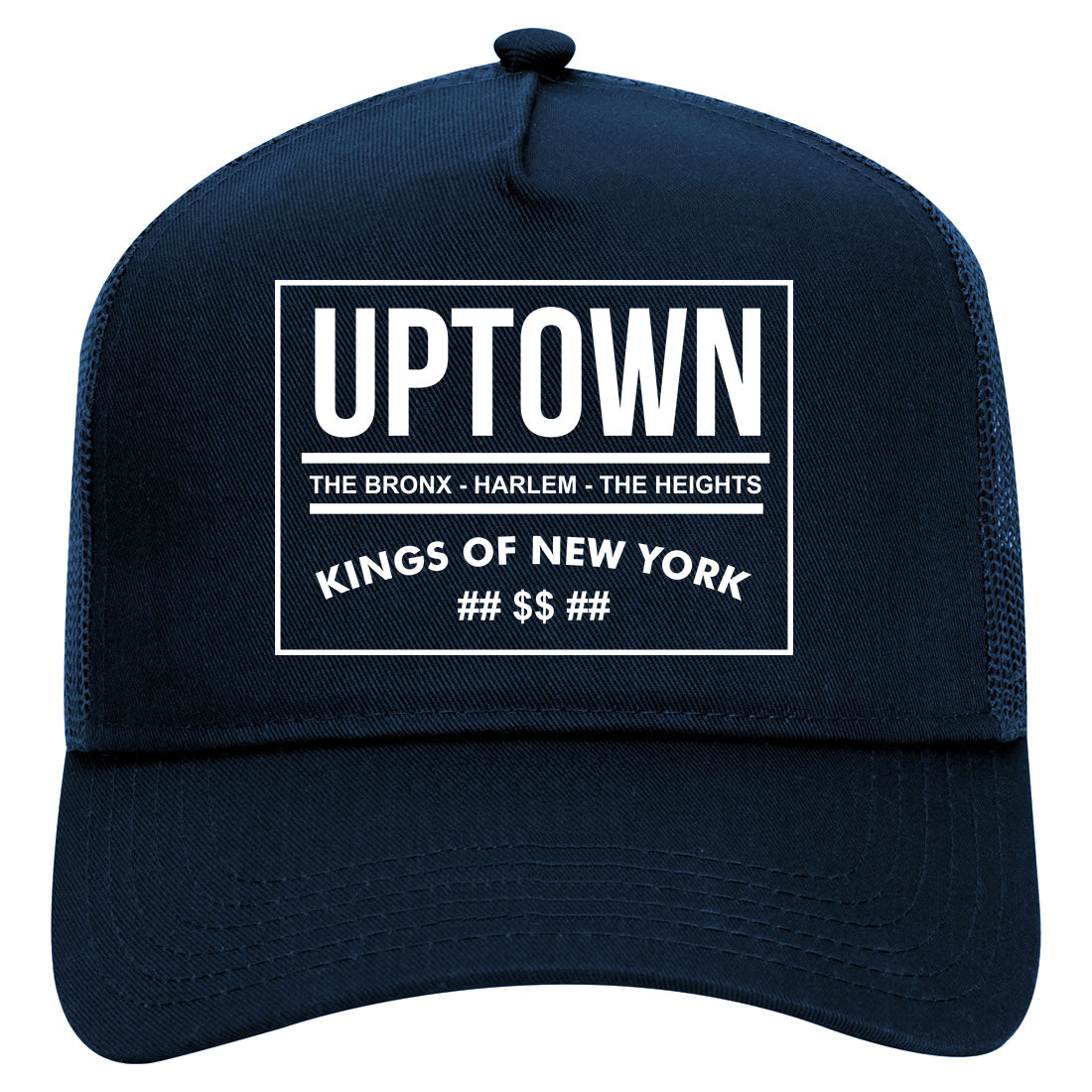 uptownwhite Mens Mesh Trucker Hat Navy Blue