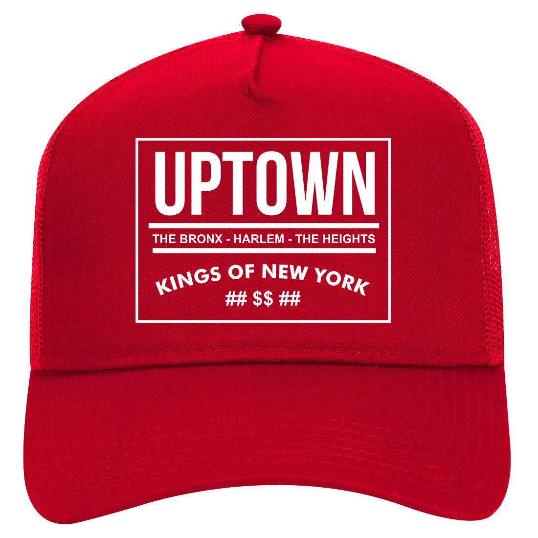 uptownwhite Mens Mesh Trucker Hat Red