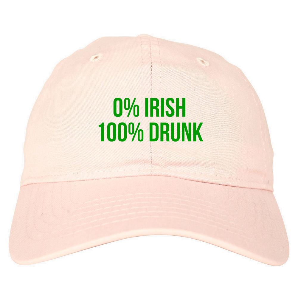 0 Irish 100 Drunk Funny St Patricks Day Mens Dad Hat Pink