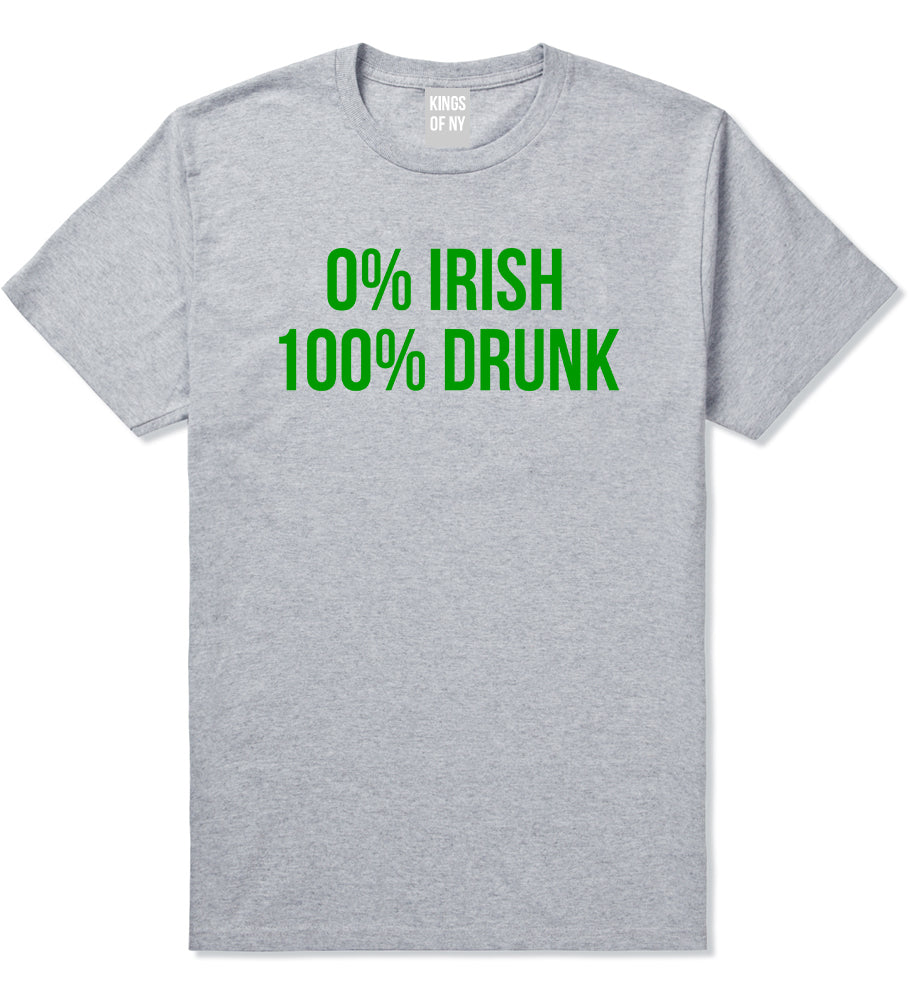 0 Irish 100 Drunk Funny St Patricks Day Mens T-Shirt Grey