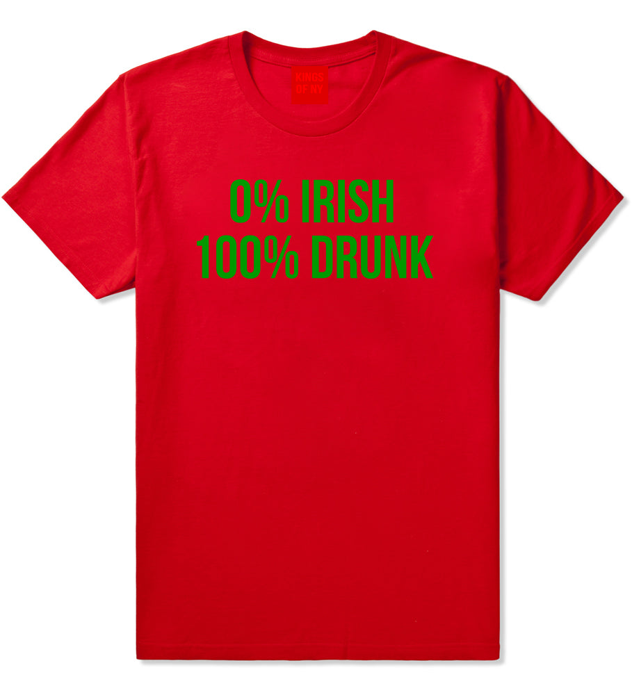 0 Irish 100 Drunk Funny St Patricks Day Mens T-Shirt Red
