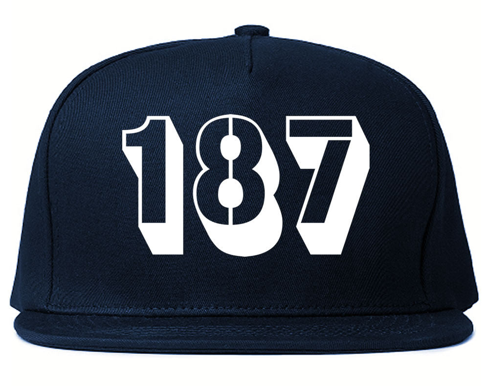Navy Blue 187 Homicide Police Code Snapback Hat Cap by Kings Of NY