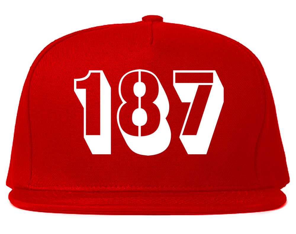 Red 187 Homicide Police Code Snapback Hat Cap by Kings Of NY