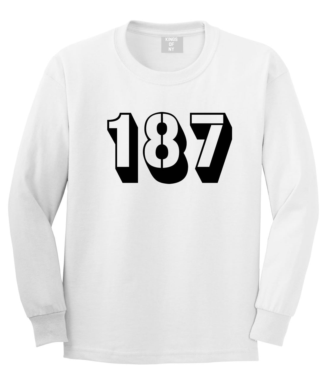 187 Long Sleeve T-Shirt in White by Kings Of NY