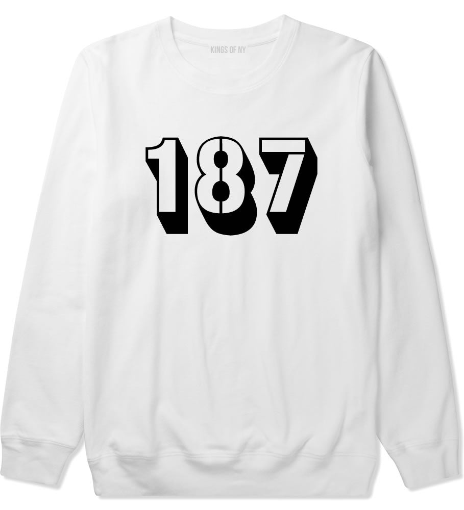187 Crewneck Sweatshirt in White by Kings Of NY