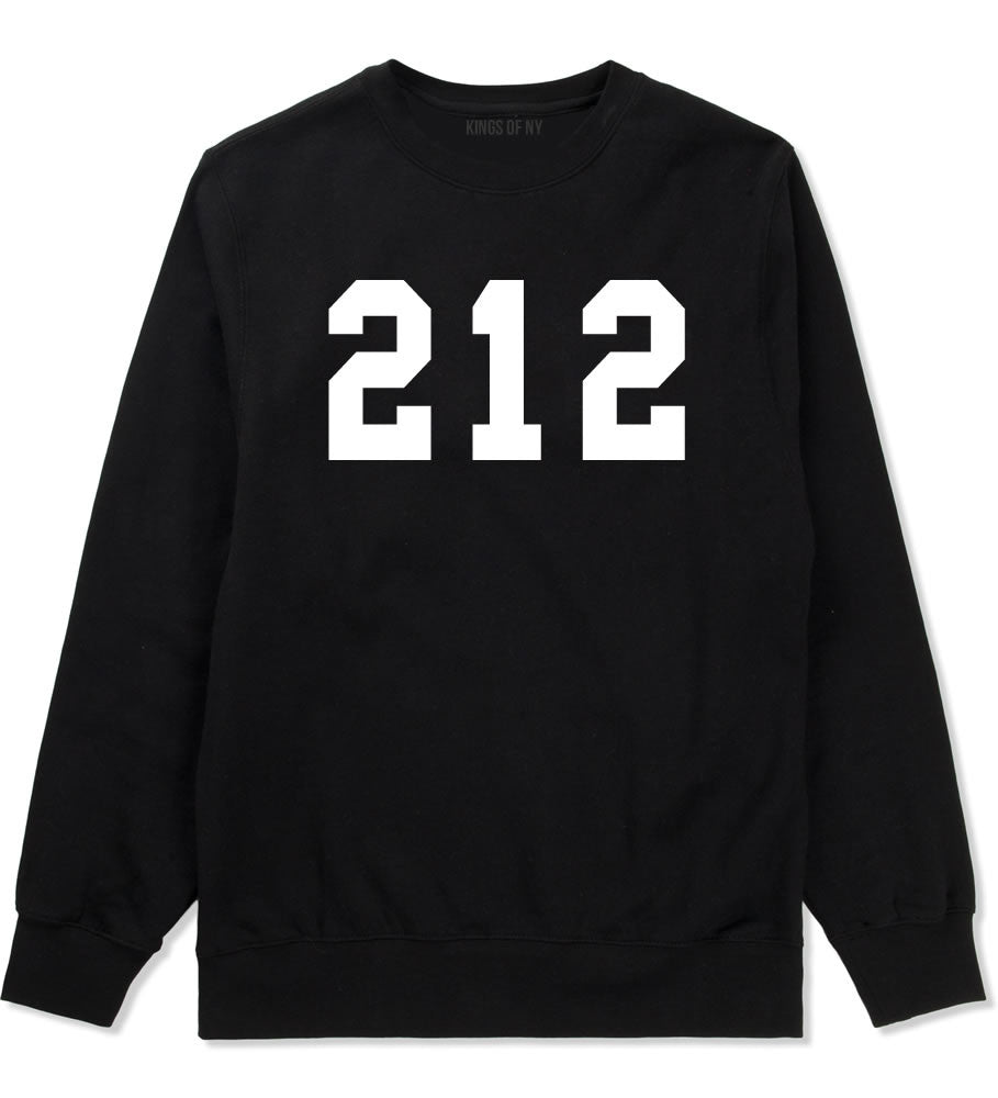 212 New York Area Code Crewneck Sweatshirt in Black By Kings Of NY