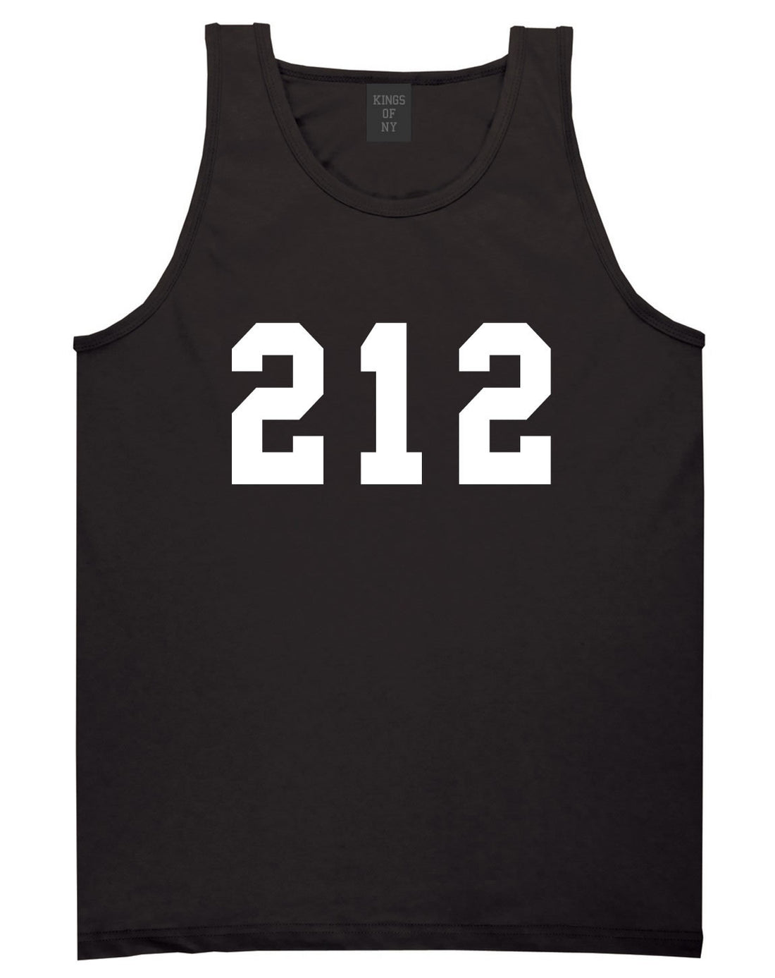 212 New York Area Code Tank Top in Black By Kings Of NY