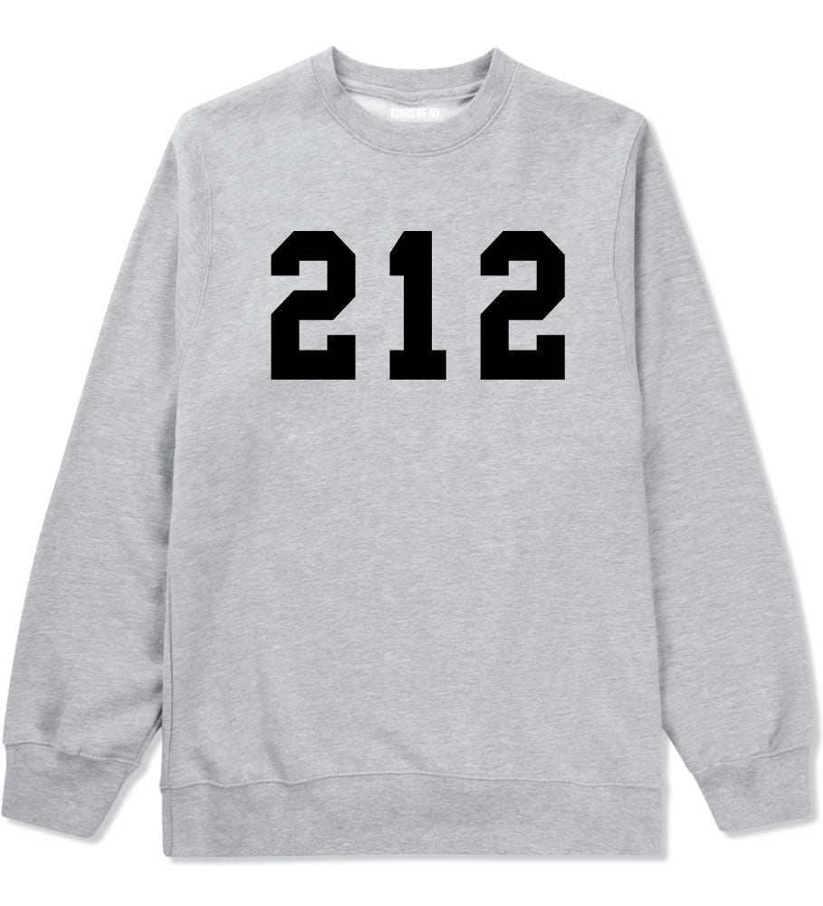 212 New York Area Code Crewneck Sweatshirt in Grey By Kings Of NY