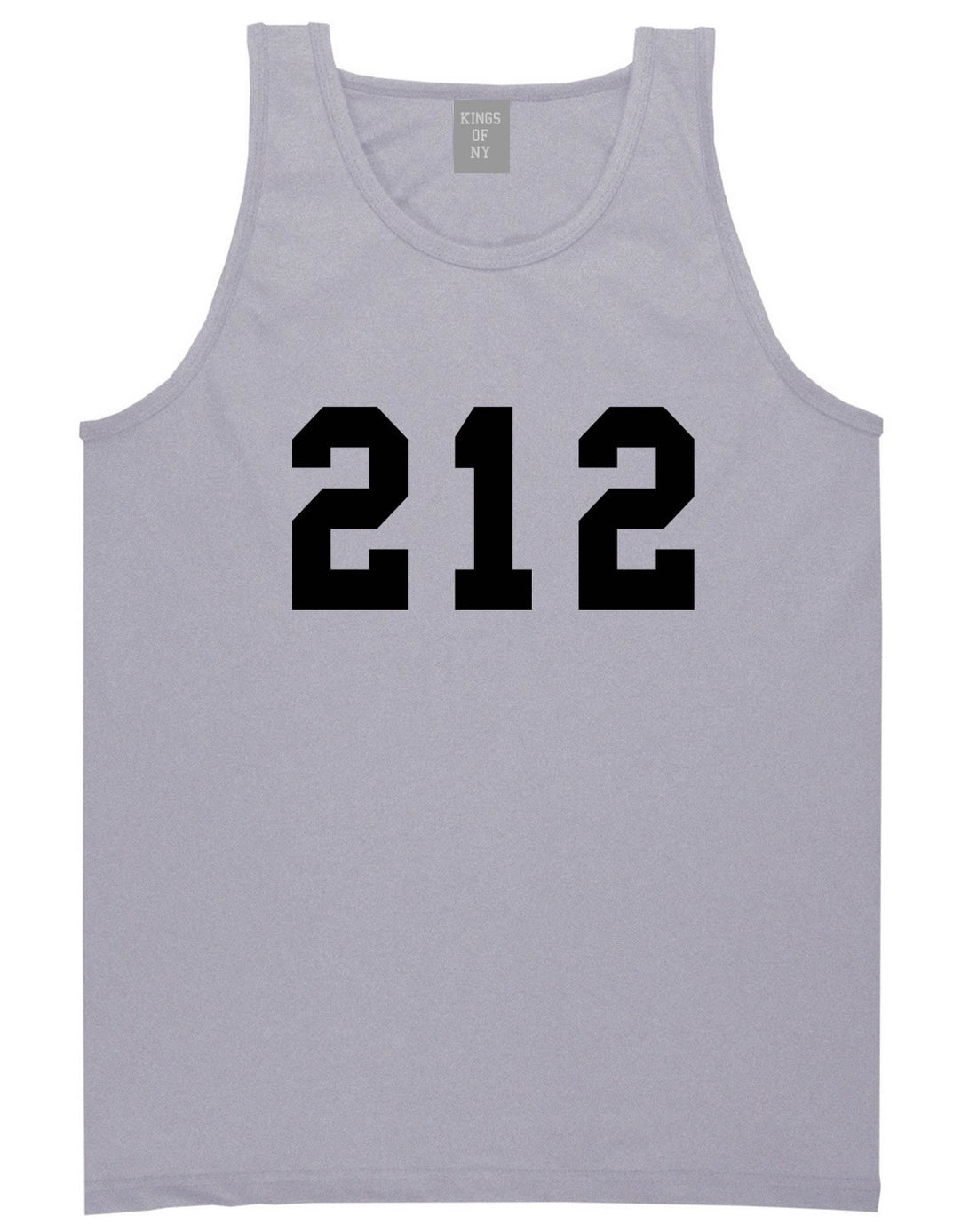 212 New York Area Code Tank Top in Grey By Kings Of NY