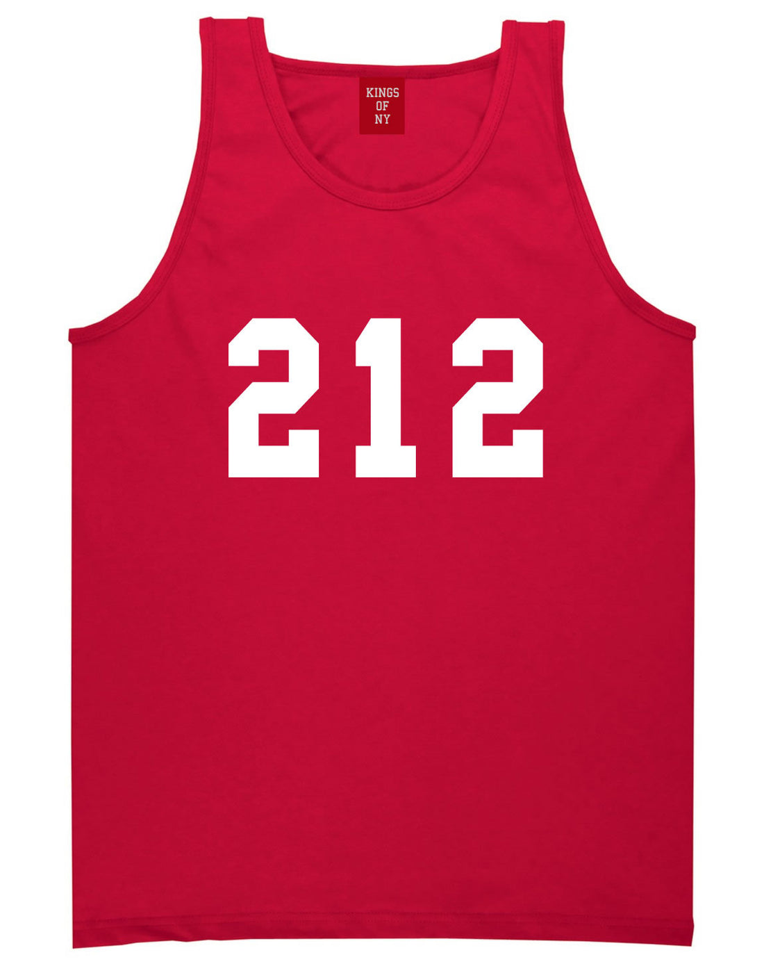 212 New York Area Code Tank Top in Red By Kings Of NY