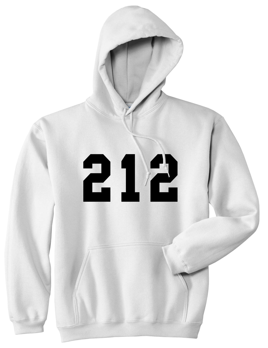 212 New York Area Code Pullover Hoodie in White By Kings Of NY