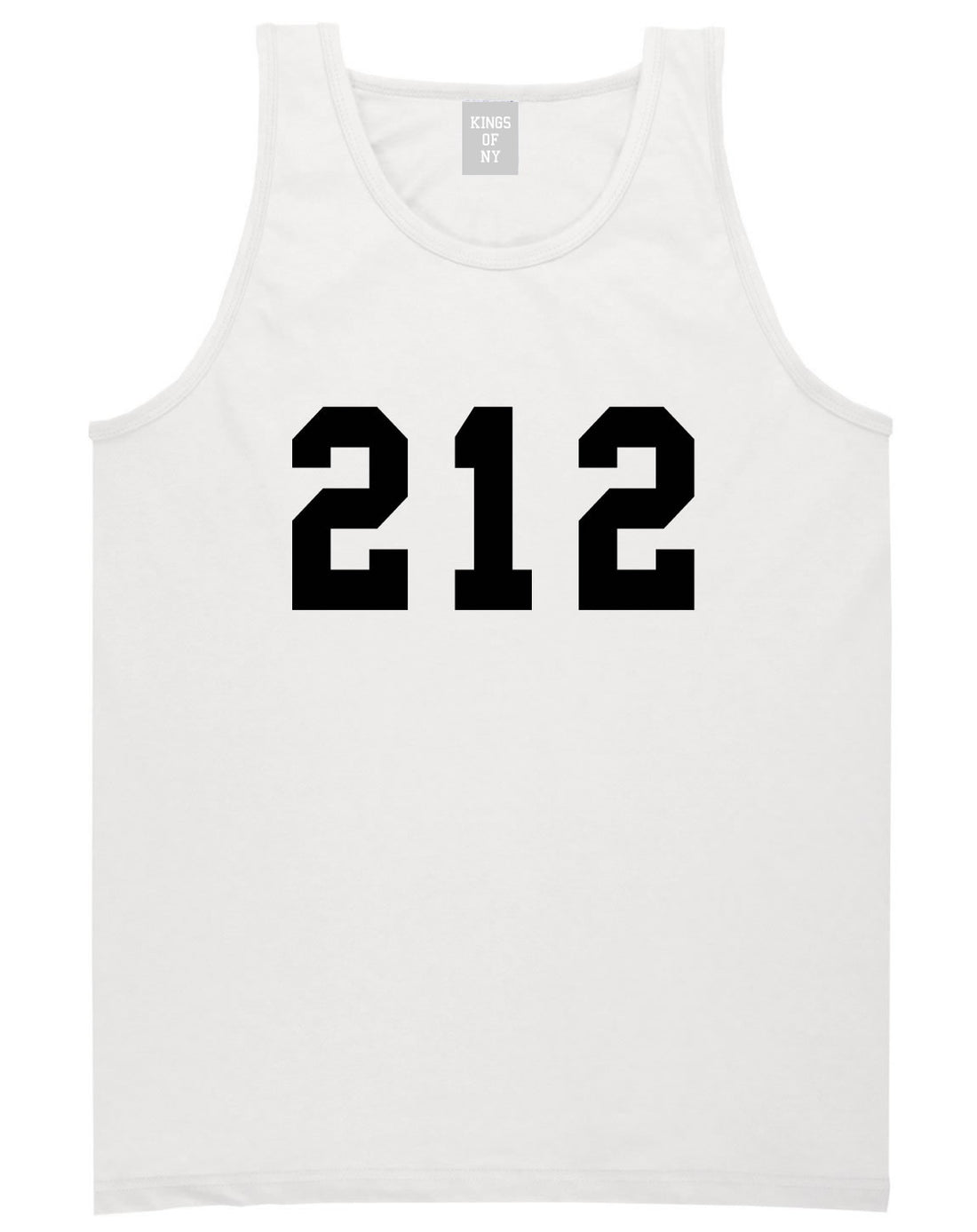 212 New York Area Code Tank Top in White By Kings Of NY
