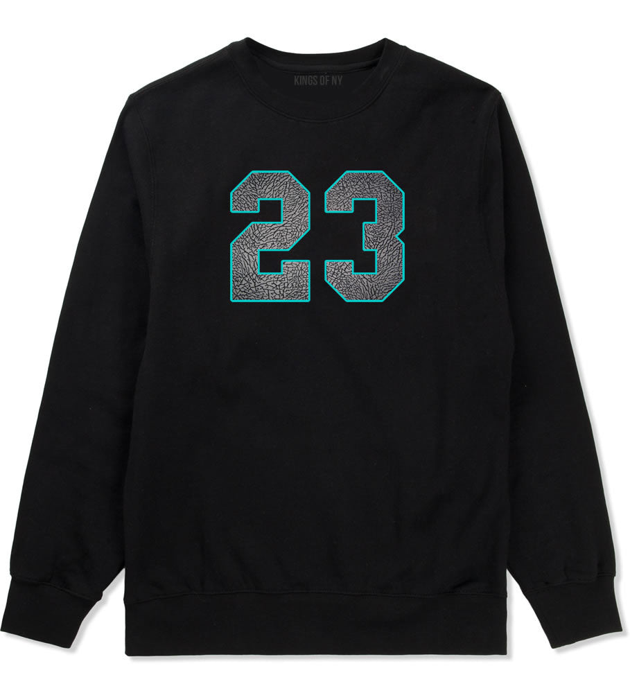 23 Cement Blue Jersey Crewneck Sweatshirt in Black By Kings Of NY