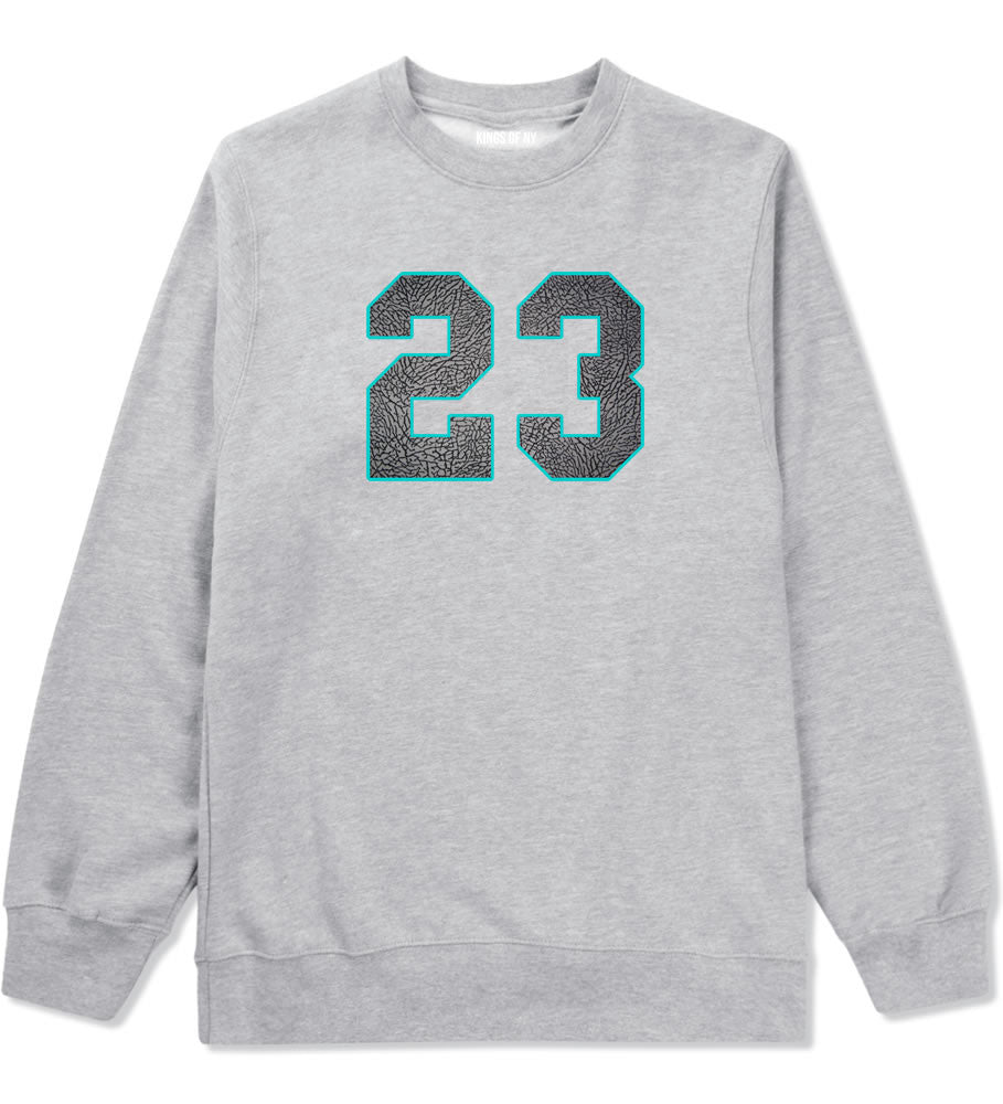 23 Cement Blue Jersey Crewneck Sweatshirt in Grey By Kings Of NY