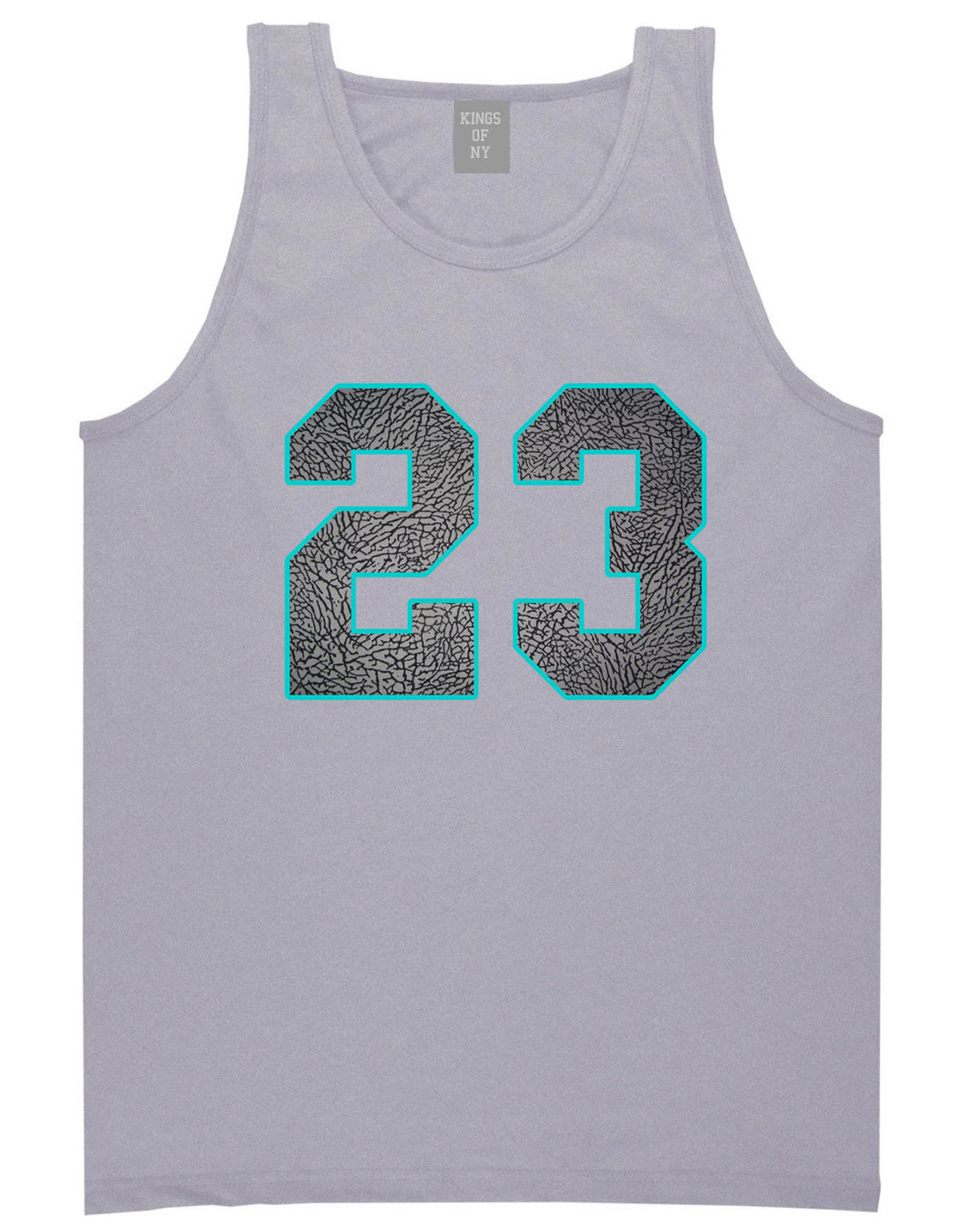 23 Cement Blue Jersey Tank Top in Grey By Kings Of NY