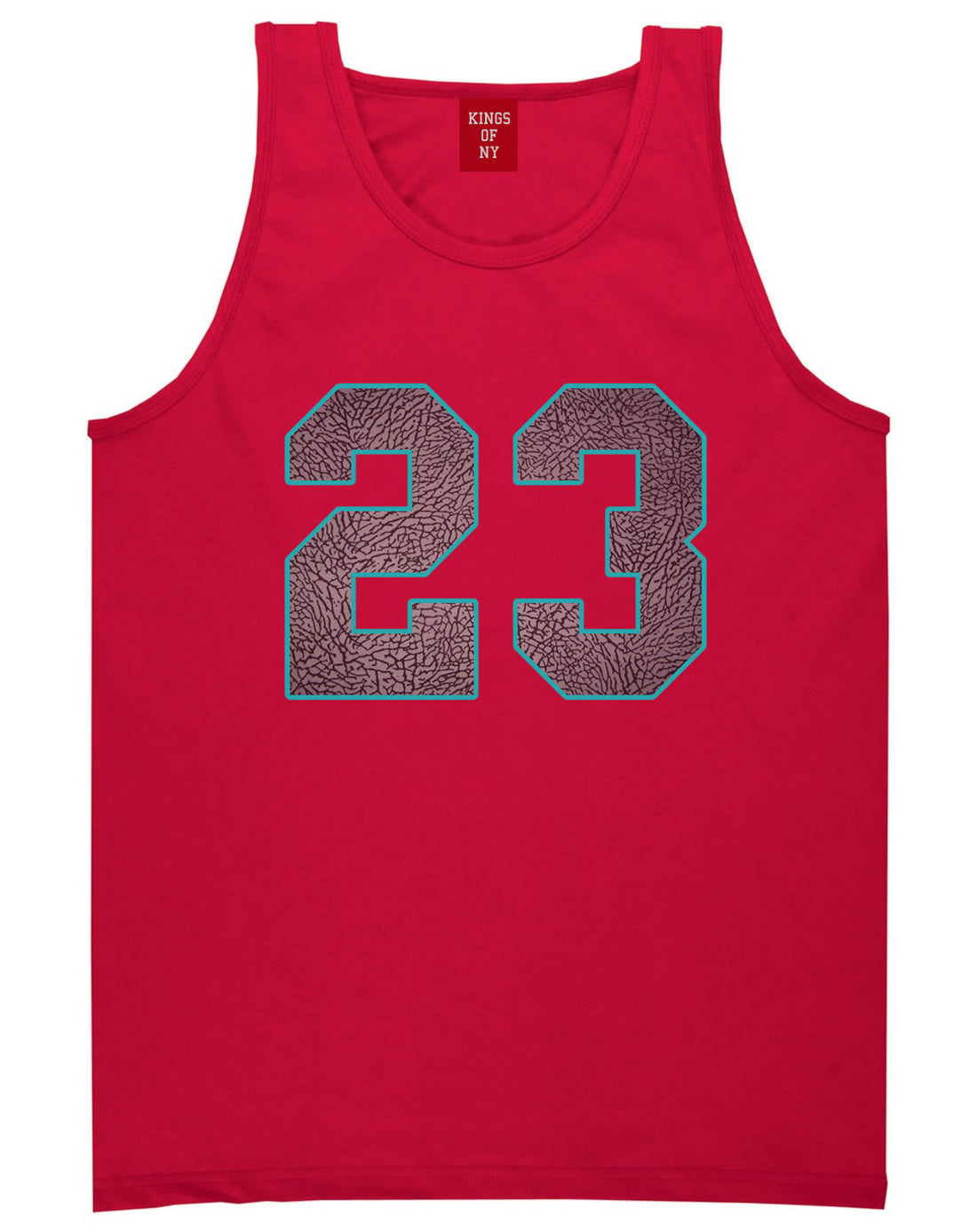 23 Cement Blue Jersey Tank Top in Red By Kings Of NY