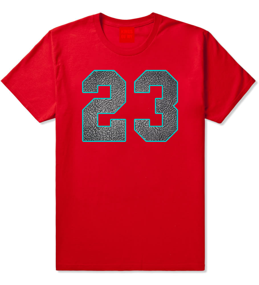 23 Cement Blue Jersey T-Shirt in Red By Kings Of NY