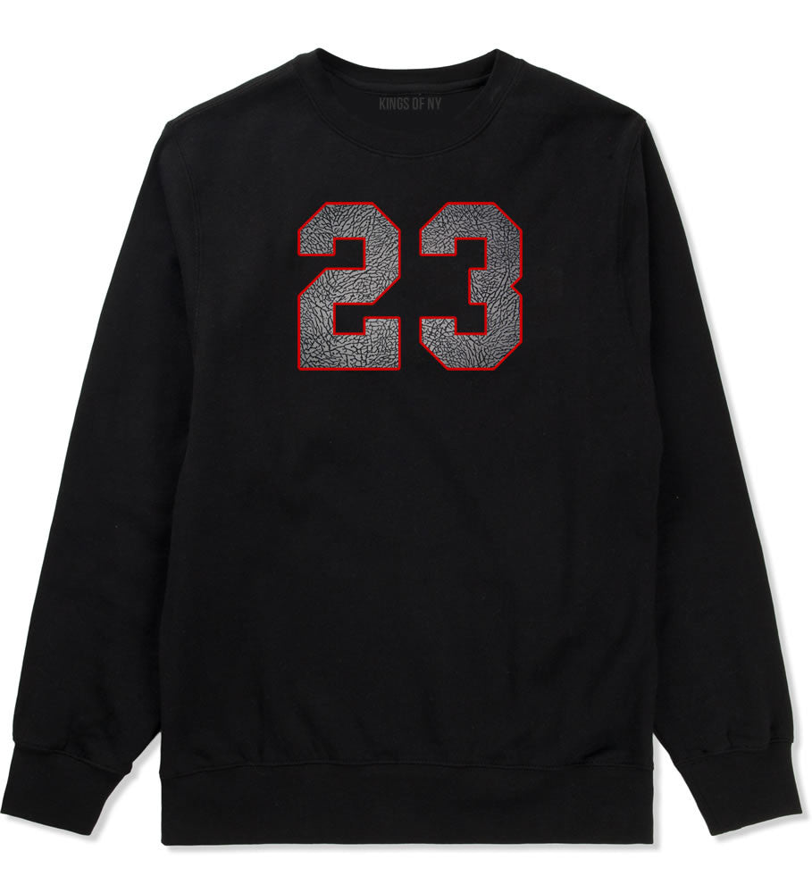 23 Cement Red Jersey Crewneck Sweatshirt in Black By Kings Of NY