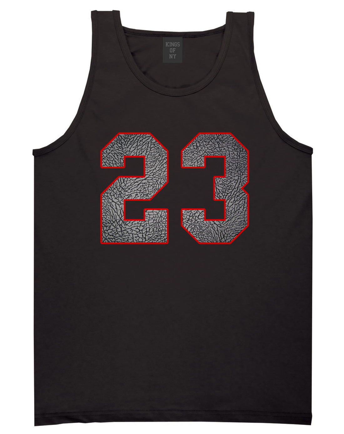 23 Cement Red Jersey Tank Top in Black By Kings Of NY