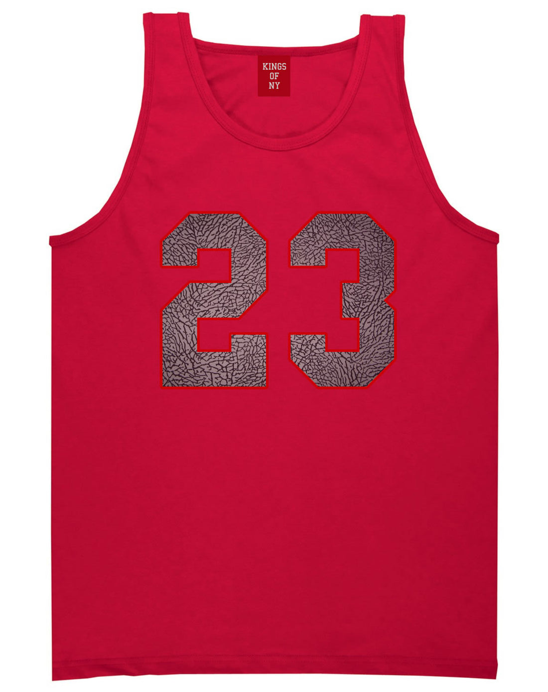 23 Cement Red Jersey Tank Top in Red By Kings Of NY