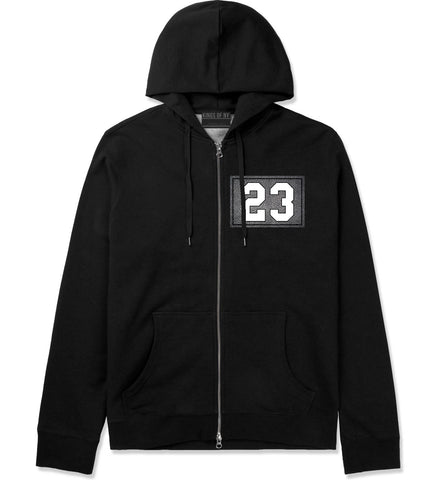 23 Cement Jersey Zip Up Hoodie in Black By Kings Of NY