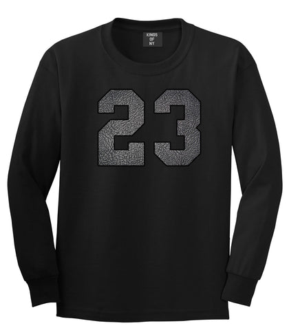 23 Cement Jersey Long Sleeve T-Shirt in Black By Kings Of NY