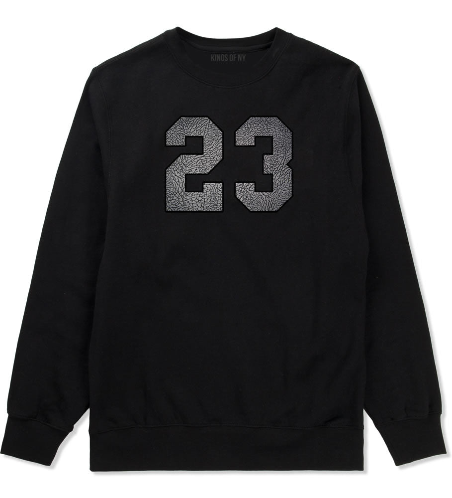 23 Cement Jersey Crewneck Sweatshirt in Black By Kings Of NY
