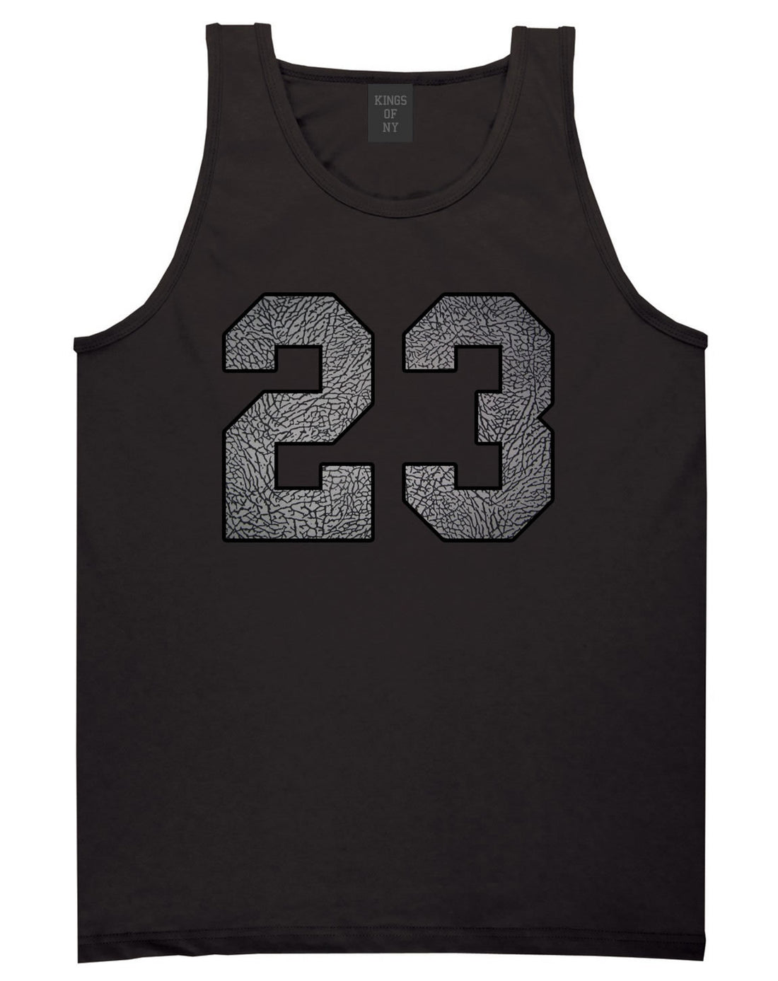23 Cement Jersey Tank Top in Black By Kings Of NY