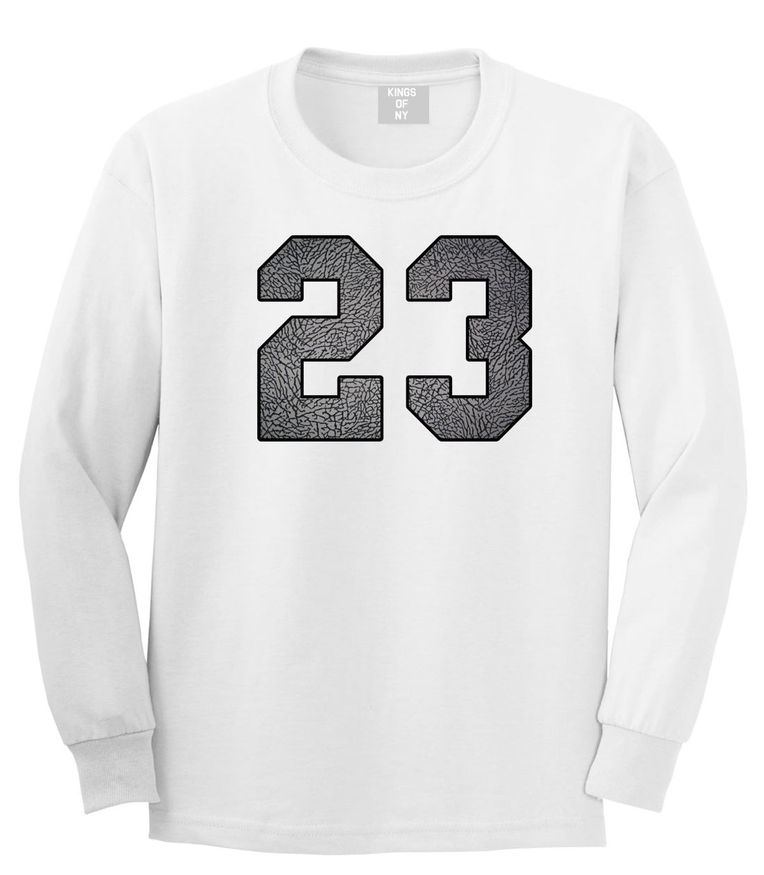 23 Cement Jersey Long Sleeve T-Shirt in White By Kings Of NY