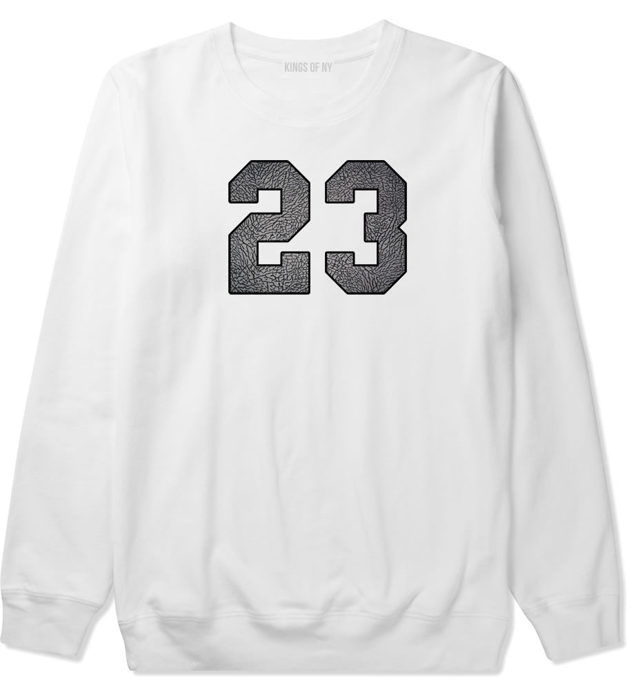 23 Cement Jersey Crewneck Sweatshirt in White By Kings Of NY