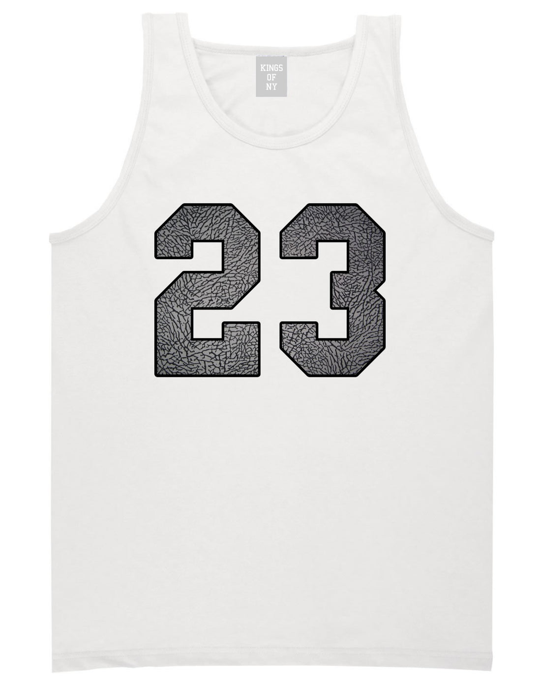 23 Cement Jersey Tank Top in White By Kings Of NY