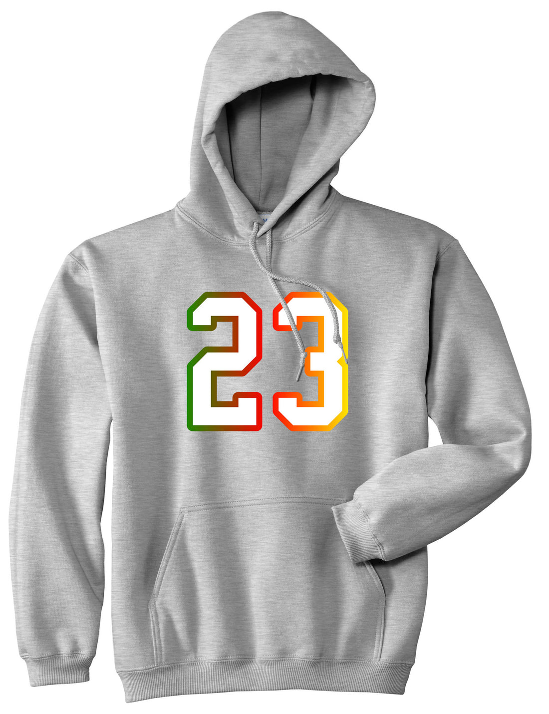 23 Cement Print Colorful Jersey Pullover Hoodie in Grey By Kings Of NY