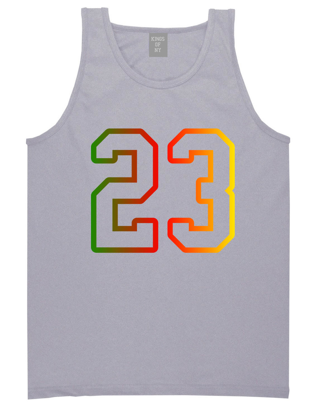 23 Cement Print Colorful Jersey Tank Top in Grey By Kings Of NY