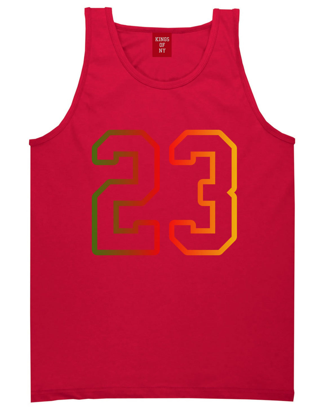 23 Cement Print Colorful Jersey Tank Top in Red By Kings Of NY