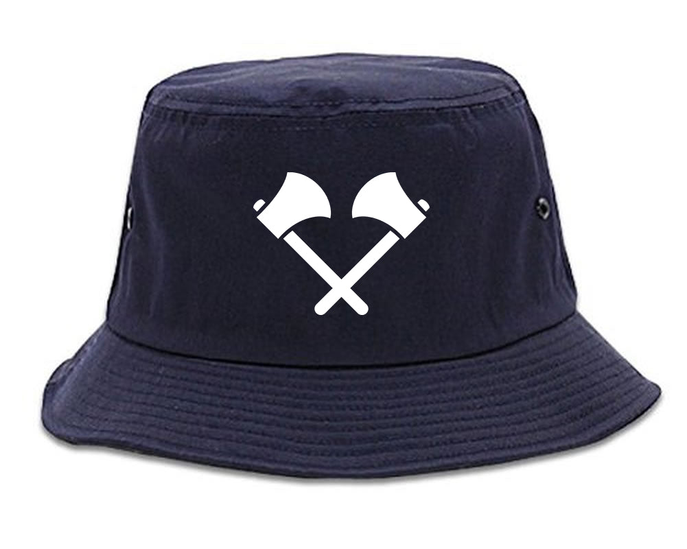 2 Ax Fireman Logo Bucket Hat Blue